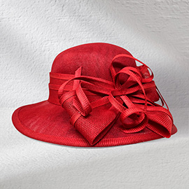 Two Tone Bow Accent Elegant Dressy Hat