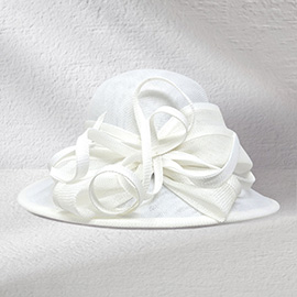 Two Tone Bow Accent Elegant Dressy Hat