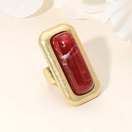 Bold Rectangular Natural Stone Stretch Ring