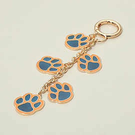 GAME DAY Football Themed Paw Charm Dangle Keychain / Bag Charm