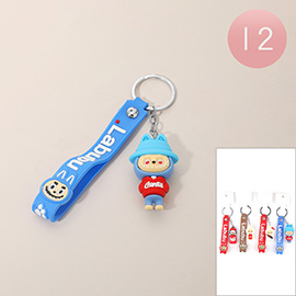 12PCS - Soft Drink Monster Bunny Cartoon Character Strap Keychains