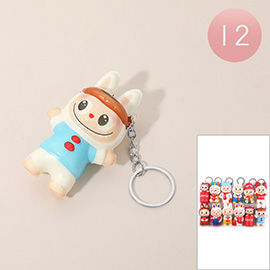 12PCS - Monster Bunny Character Keychains