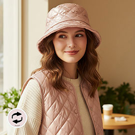 Quilted Reversible Winter Bucket Hat