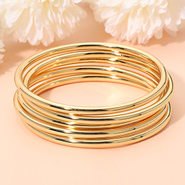 3PCS - Polished Metal Multi Layered Bangle Bracelets