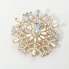 Rhinestone Embellished Snowflake Pin Brooch