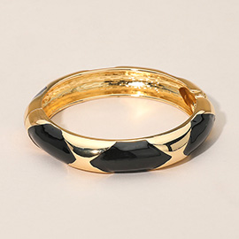 Bold Statement Design Enamel Patterned Bangle Bracelet
