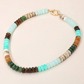 Chunky Resin Disc Beaded Necklace