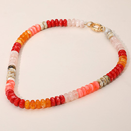Chunky Resin Disc Beaded Necklace