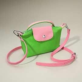 Compact Two Tone Handbag / Crossbody Bag