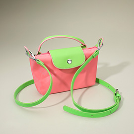 Compact Two Tone Handbag / Crossbody Bag