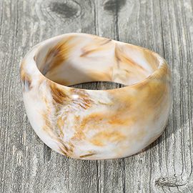Wide Marbled Swirl Celluloid Acetate Bangle Bracelet