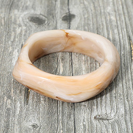 Abstract Square Celluloid Acetate Bangle Bracelet