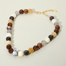 Round Resin Ball Beaded Necklace