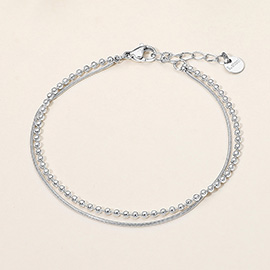 SECRET BOX_Stainless Steel Dual Chain Layered Bracelet