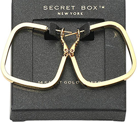 SECRET BOX_14K Gold Dipped Square Hoop Earrings