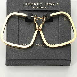 SECRET BOX_14K Gold Dipped Square Hoop Earrings