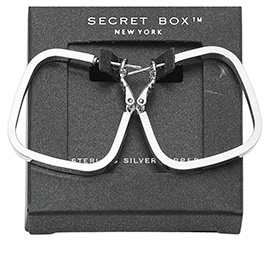SECRET BOX_Sterling Silver Dipped Square Hoop Earrings