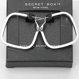 SECRET BOX_Sterling Silver Dipped Square Hoop Earrings