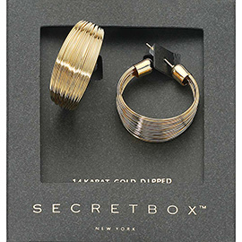 SECRET BOX_14K Gold Dipped Multi Wire Hoop Earrings