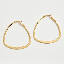 14K Gold Dipped Triangle Pin Catch Hoop Earrings