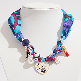 Fashion Item Pearl Charm Station Scarf Necklace / Adjustable Bracelet / Bag Charm