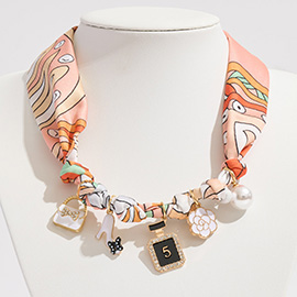 Fashion Item Pearl Charm Station Scarf Necklace / Adjustable Bracelet / Bag Charm