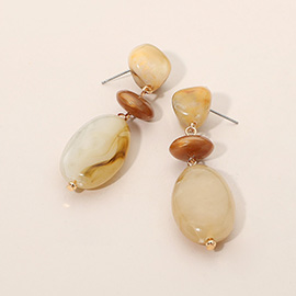 Resin Pebble Link Drop Earrings