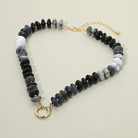 Chunky Resin Disc Beaded Necklace
