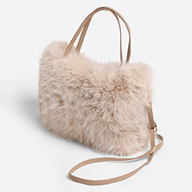 Solid Faux Fur Mini Handbag / Crossbody Bag