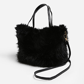 Solid Faux Fur Mini Handbag / Crossbody Bag