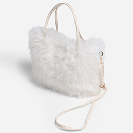 Solid Faux Fur Mini Handbag / Crossbody Bag