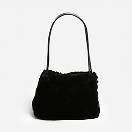 Solid Faux Fur Mini Handbag / Shoulder Bag