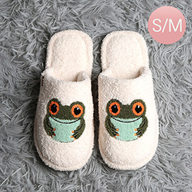 Cozy Frog Embroidered Indoor Floor Slippers