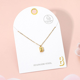 Stainless Steel Monogram Pendant Necklace
