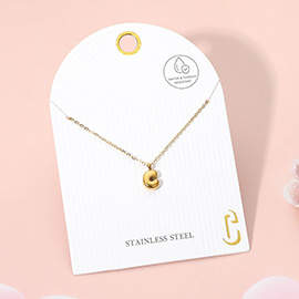 Stainless Steel Monogram Pendant Necklace