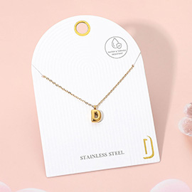 Stainless Steel Monogram Pendant Necklace