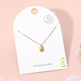 Stainless Steel Monogram Pendant Necklace