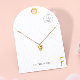 Stainless Steel Monogram Pendant Necklace