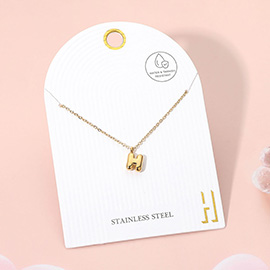 Stainless Steel Monogram Pendant Necklace