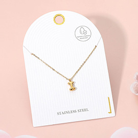 Stainless Steel Monogram Pendant Necklace