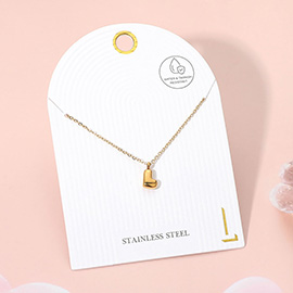 Stainless Steel Monogram Pendant Necklace