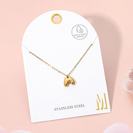 Stainless Steel Monogram Pendant Necklace