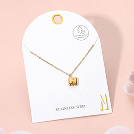 Stainless Steel Monogram Pendant Necklace
