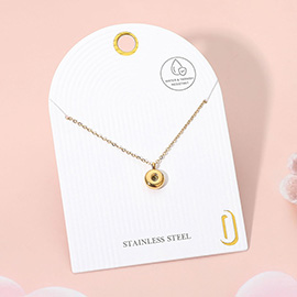 Stainless Steel Monogram Pendant Necklace