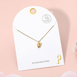 Stainless Steel Monogram Pendant Necklace