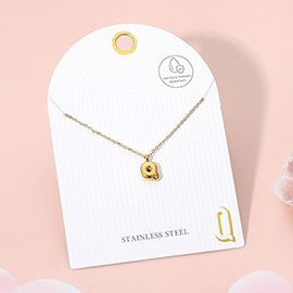 Stainless Steel Monogram Pendant Necklace