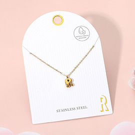 Stainless Steel Monogram Pendant Necklace