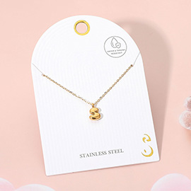 Stainless Steel Monogram Pendant Necklace