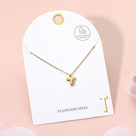 Stainless Steel Monogram Pendant Necklace