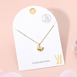 Stainless Steel Monogram Pendant Necklace